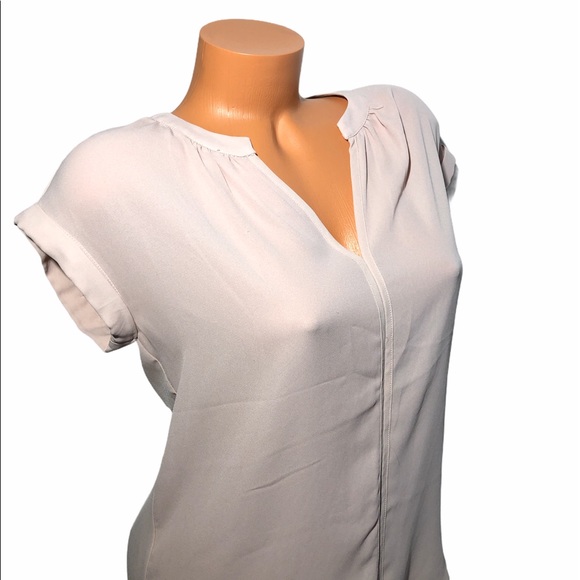 Philosophy Womens Blush Nude Pink Cuffed Sleeve Blouse Size XS - Picture 2 of 9